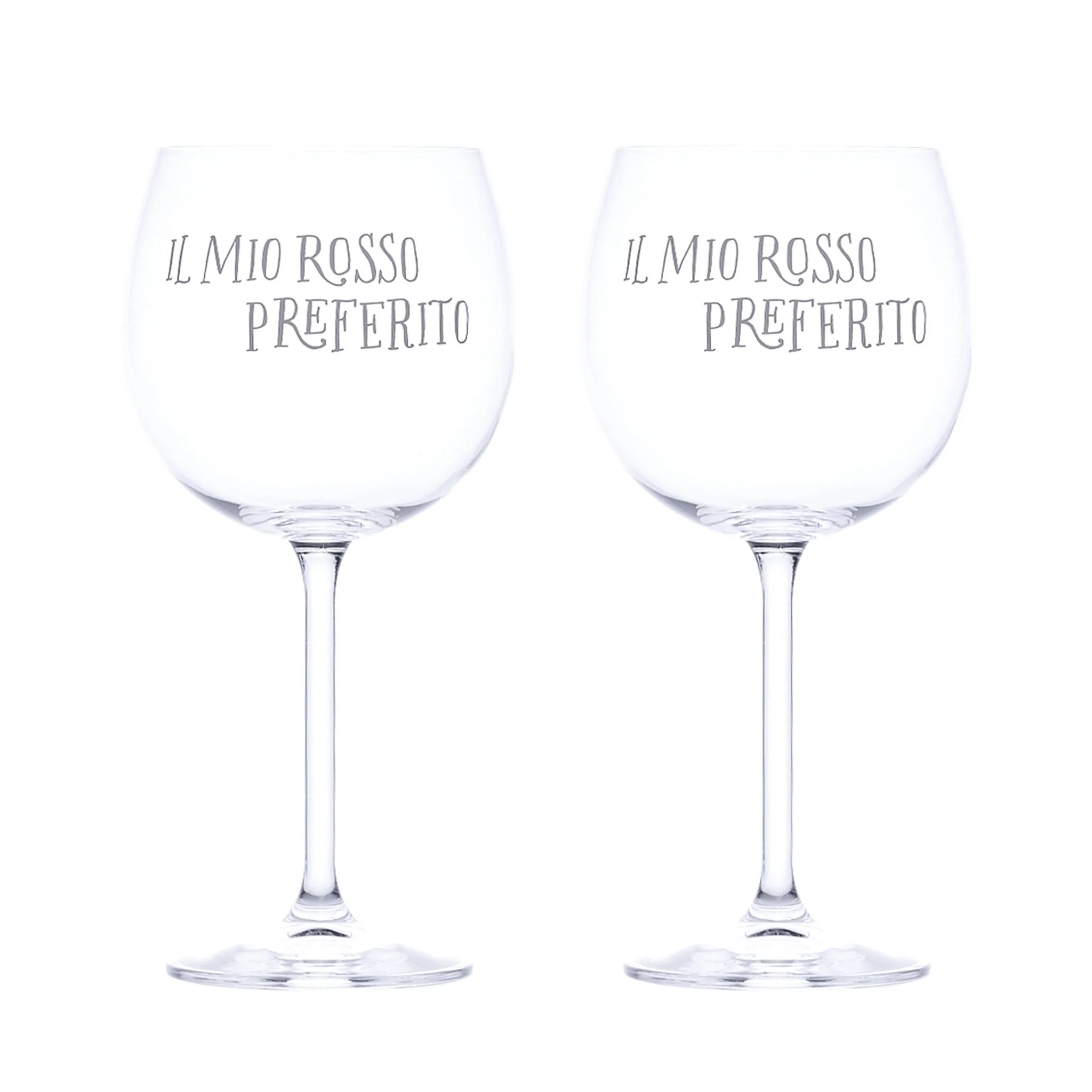 Set 2 calici vino decoro "il Mio Rosso Preferito" - Image 2