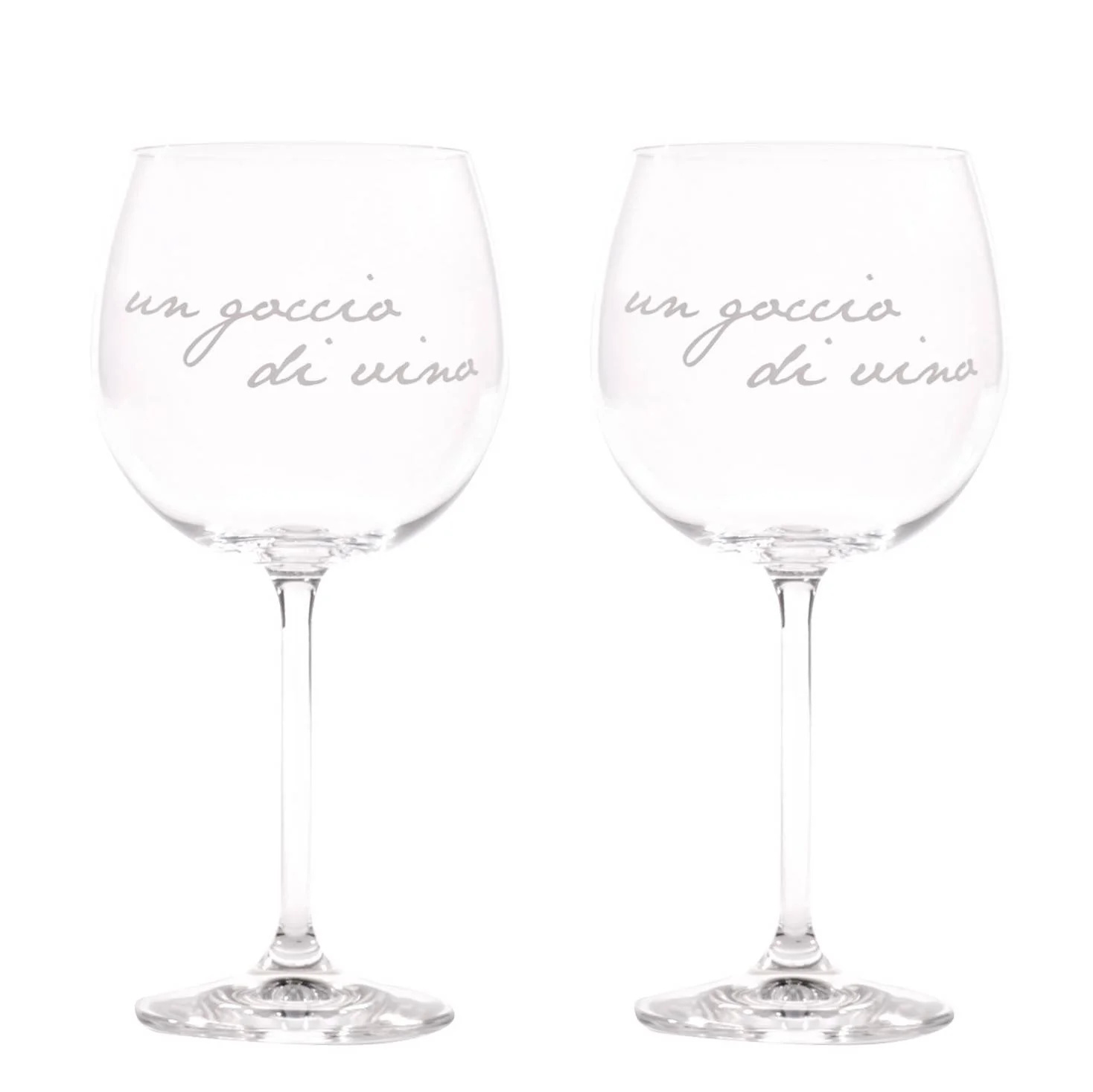 Set 2 calici vino decoro "Un goccio di Vino" - Image 2