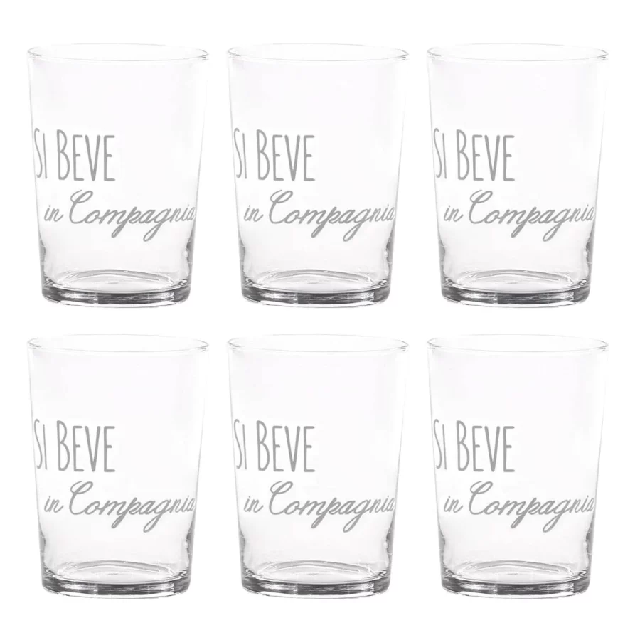 Set 6 bicchieri birra "Si beve in compagnia"