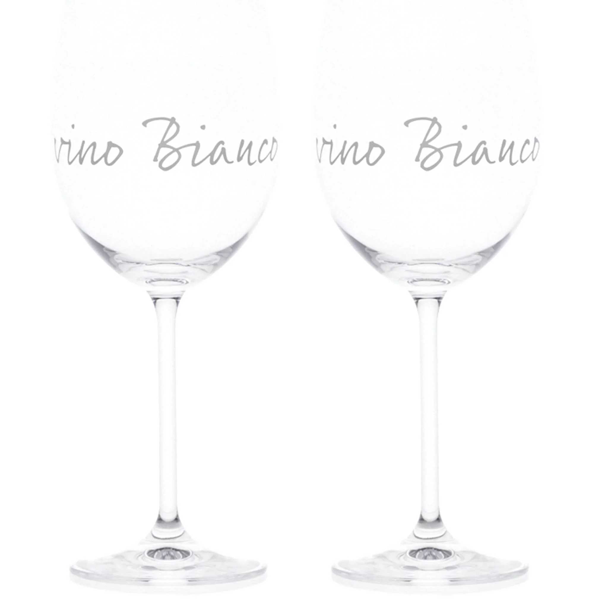 Set 2 calici vino con scritta "Vino Bianco" - Image 2