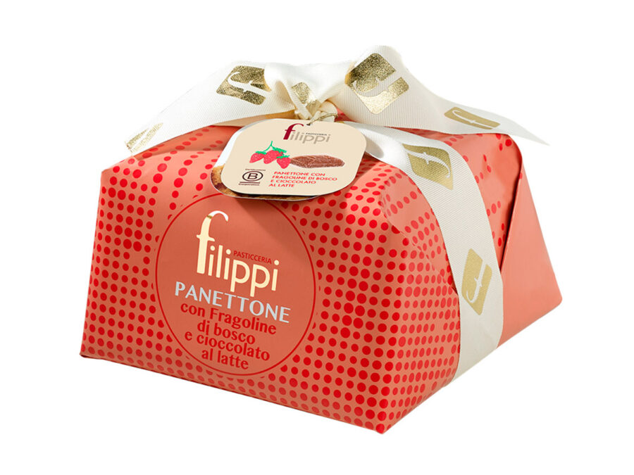 Panettone con Fragoline di Bosco e Cioccolato al latte
