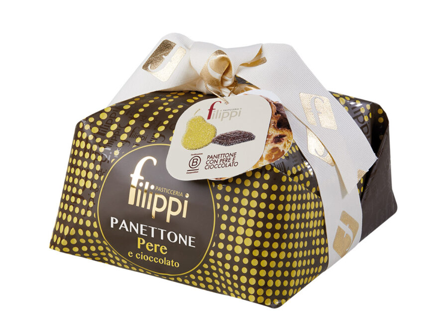 Panettone con pere e cioccolato