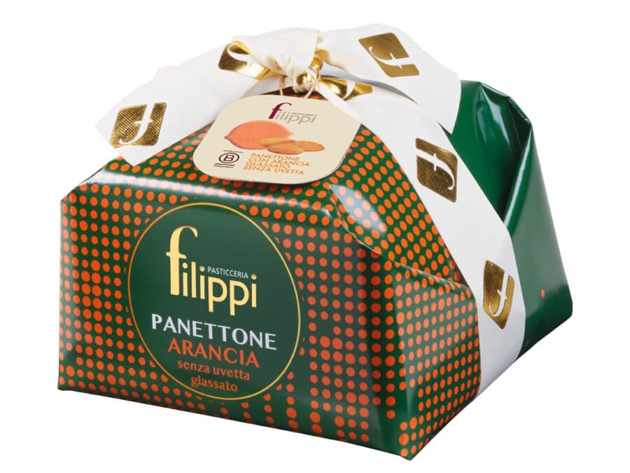 Panettone glassato con arancia candita senza uvetta