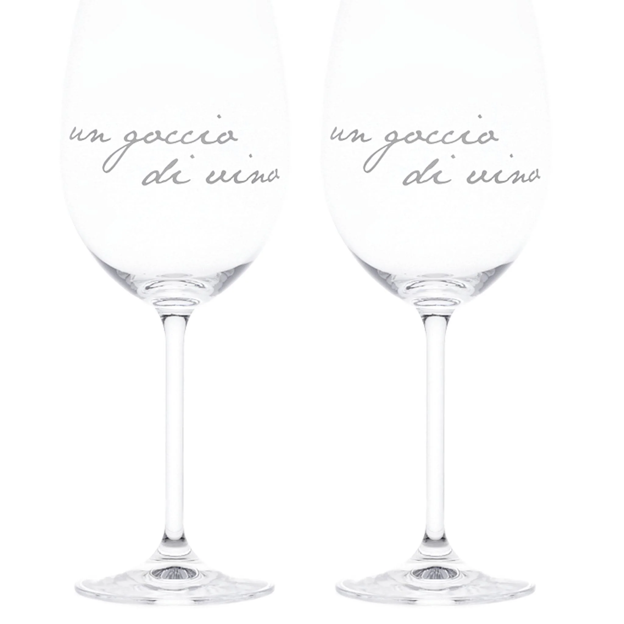 Set 2 calici vino decoro "Un goccio di vino" - Image 2
