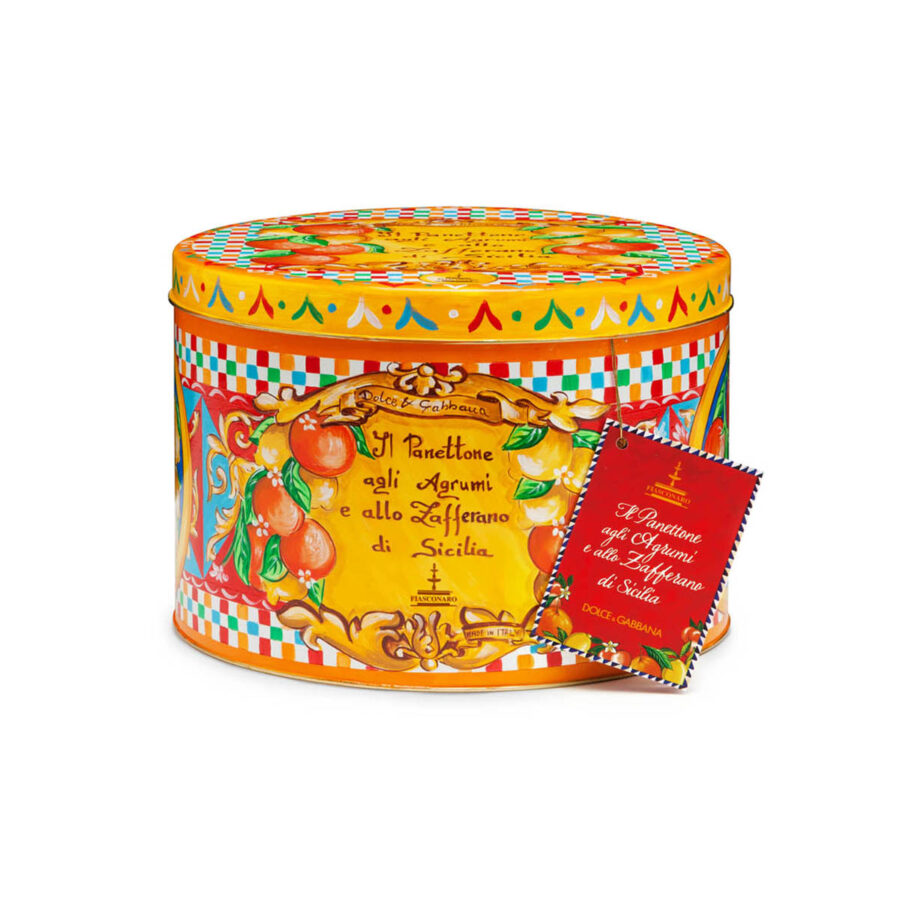 Il Panettone agli agrumi e allo Zafferano di Sicilia yellow box