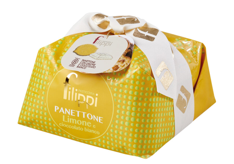 Panettone con limone candito e cioccolato bianco