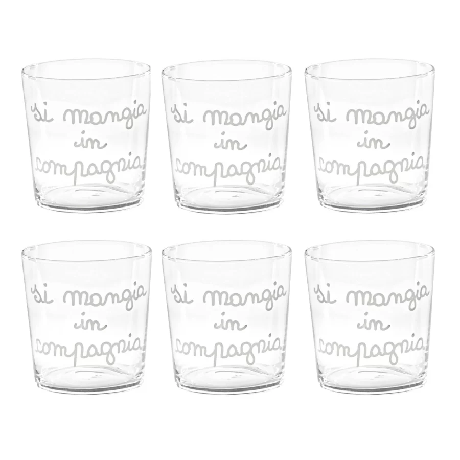 Set 6 Bicchieri acqua "Si mangia in compagnia" - Image 3